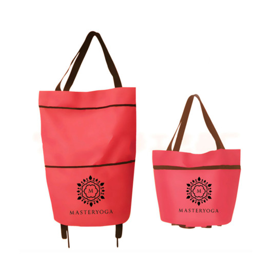 Collapsible Shopping Trolley Bags Red